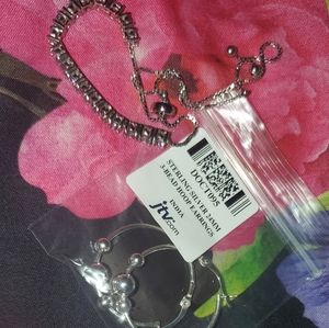 Sterling Silver Hoop Earring & Adjustable Bracelet